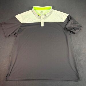 Slazenger Polo/Golf/Tennis Shirt Mens XXL Lime Green/Grey  Short Sleeve Stretch
